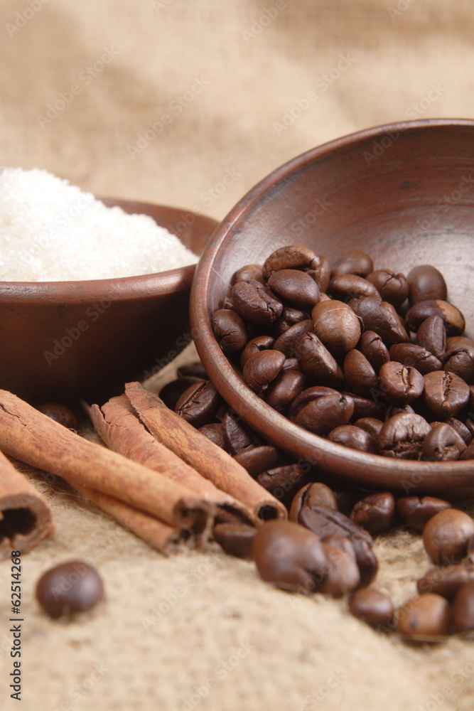 Fototapeta premium Robusta Coffee Beans at Goni Sack