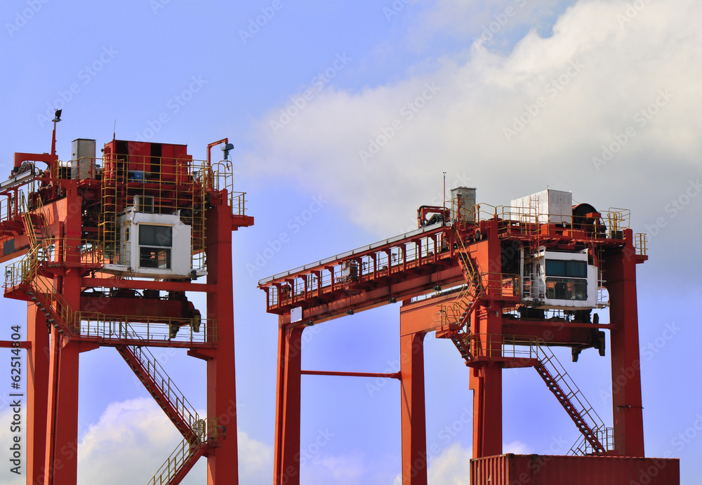 industrail crane in shipping container yard