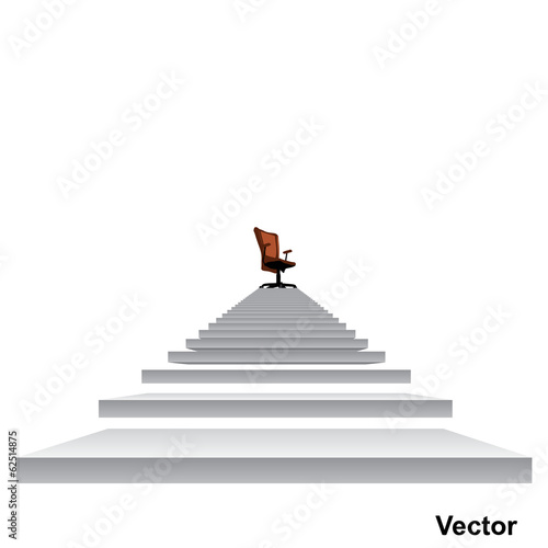 Vector white stair with a chair