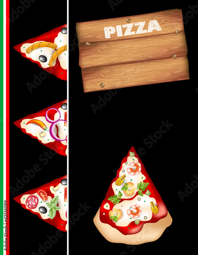 Italian Pizza menu vector