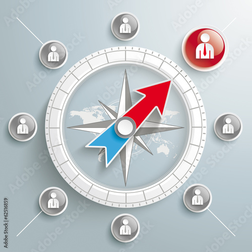Compass Headhunter Silver Background