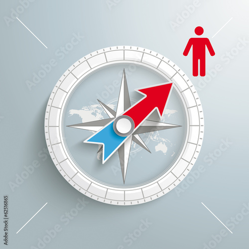 Compass Manikin Silver Background