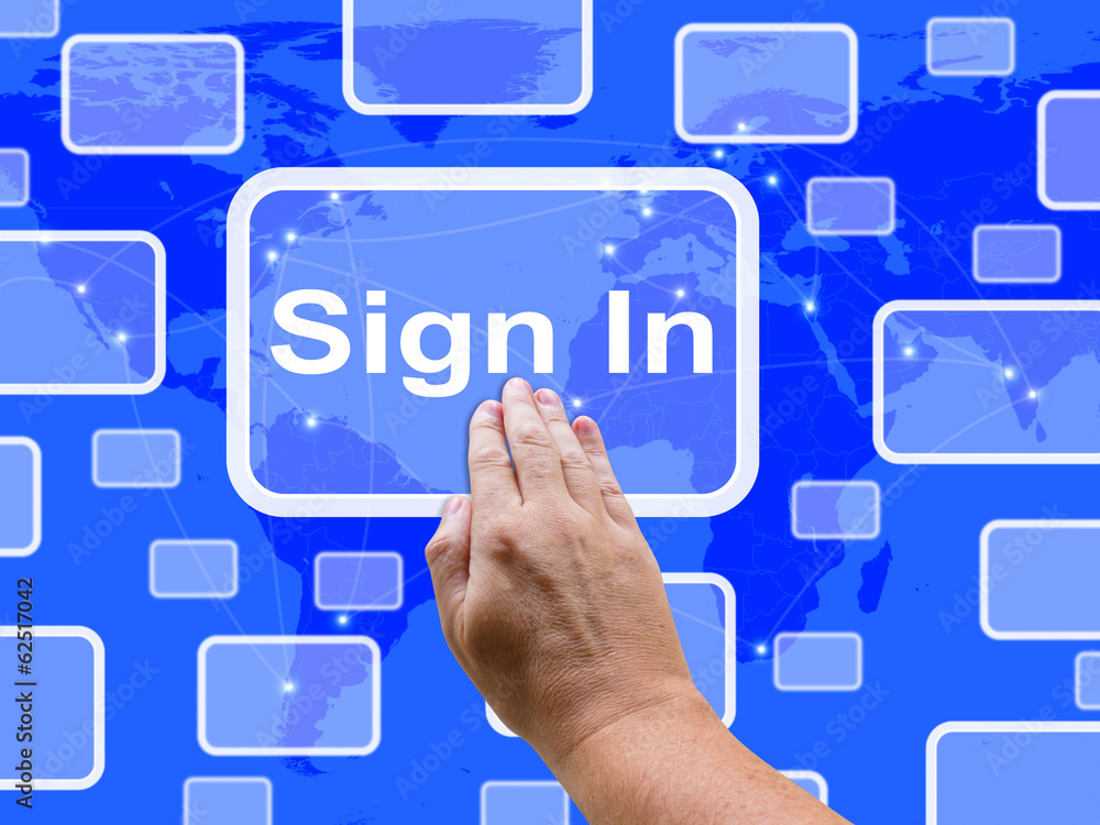 Sign In Touch Screen Shows Website Logins And Sign in Sign In Touch Screen Shows Website Logins And Sign in