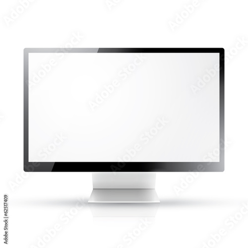 Isolated realistic computer display vector illustration
