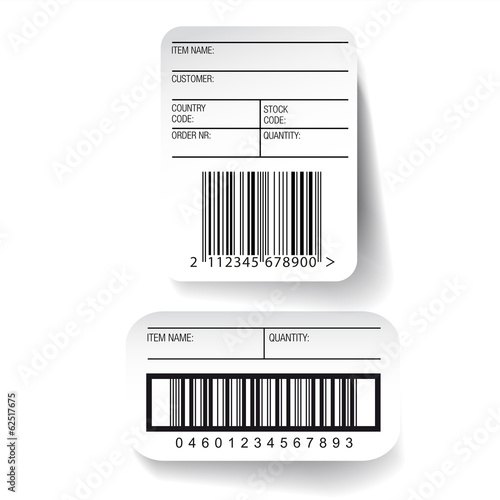 Barcode label template vector