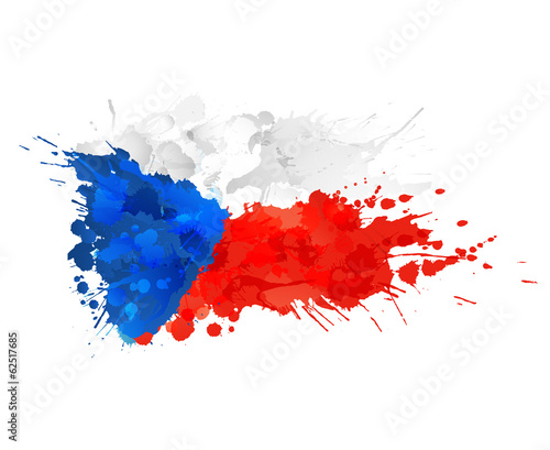 Czech republic flag made of colorful splashes photo