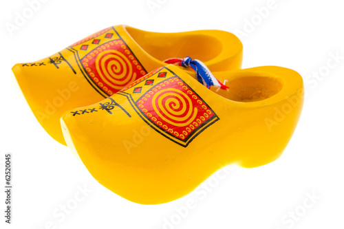 Wooden shoe - klomp isolated on white background