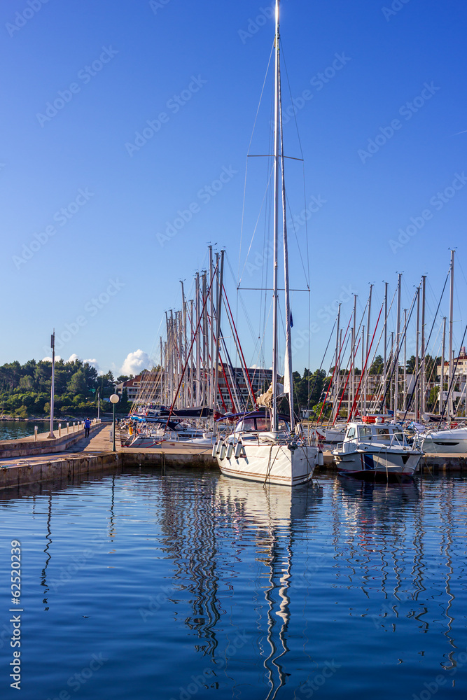 yachts in marina of Korcula. Croatia.