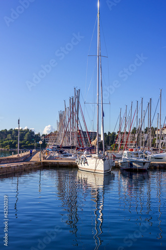 yachts in marina of Korcula. Croatia.