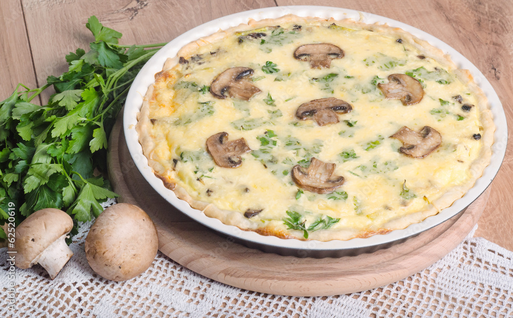 Mushroom pie with cheese Mushroom pie with cheese