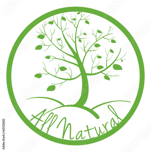 A green all natural label