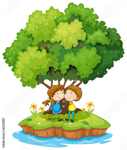 An island with a sweet couple