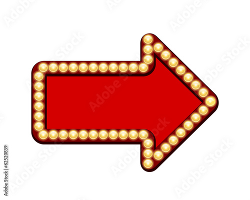 Red arrow with light bulbs