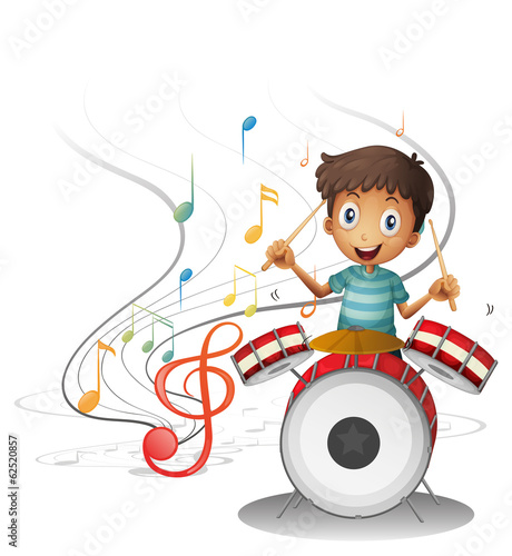 A young drummer smiling