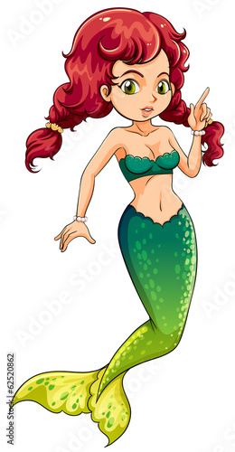 A green mermaid