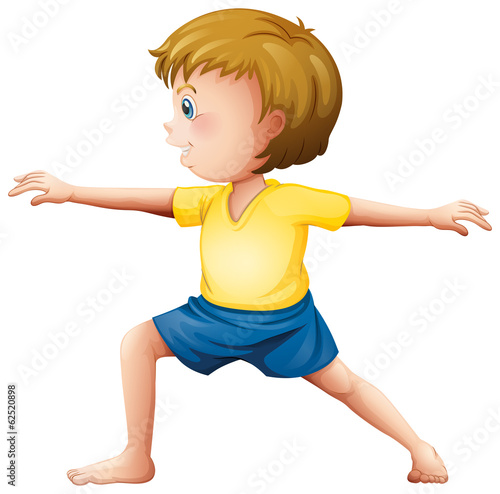 A teenager doing yoga