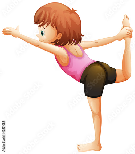 A teenager doing yoga