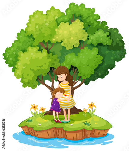 An island with a mother and a daughter
