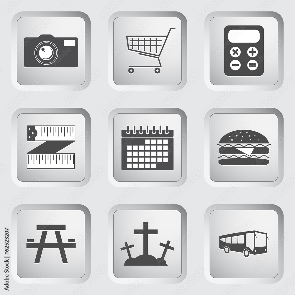 Icons on the buttons for Web Design. Set 3 Icons on the buttons for Web Design. Set 3