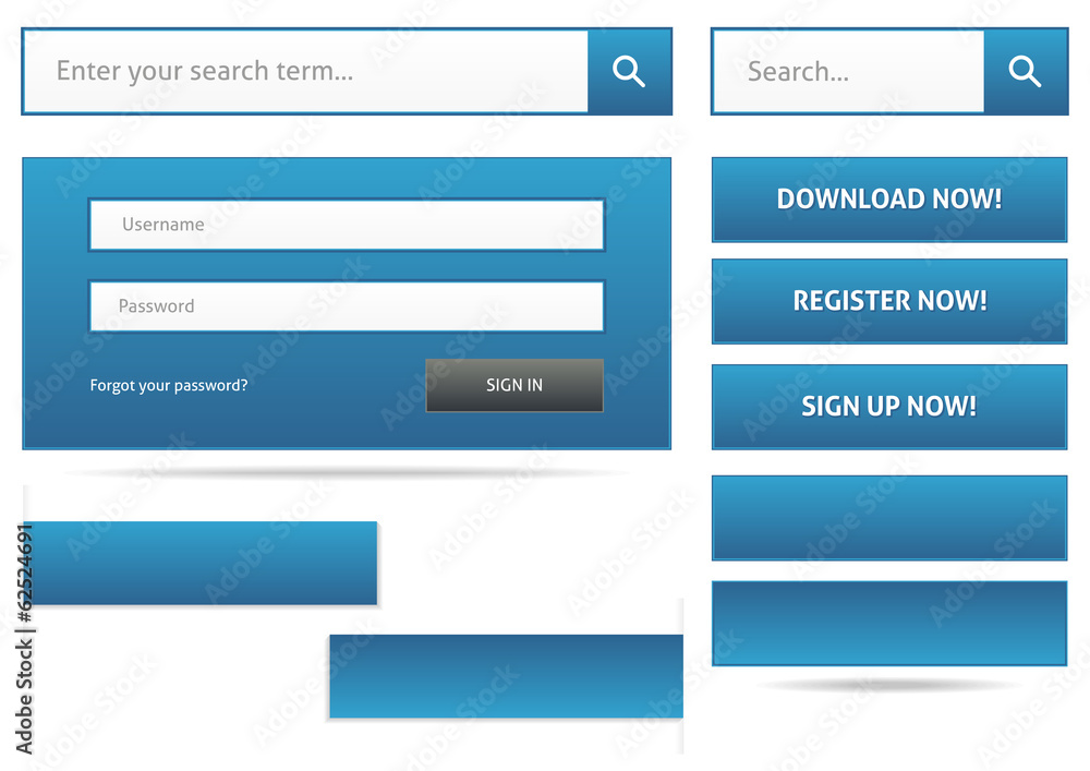 Blue webdesign elements Blue webdesign elements