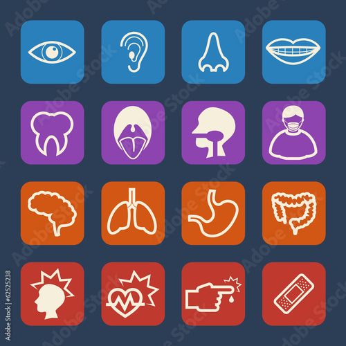 Medical Icons with texture background