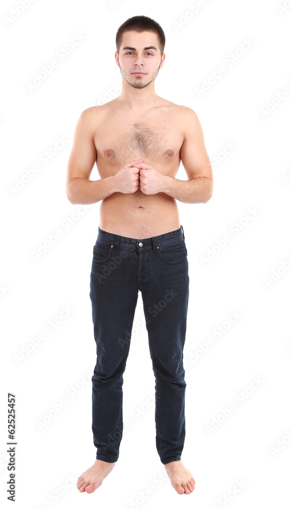 Fototapeta premium Handsome young man isolated on white