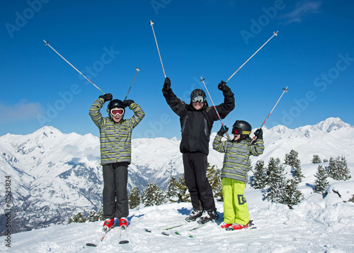 Père et fils au ski