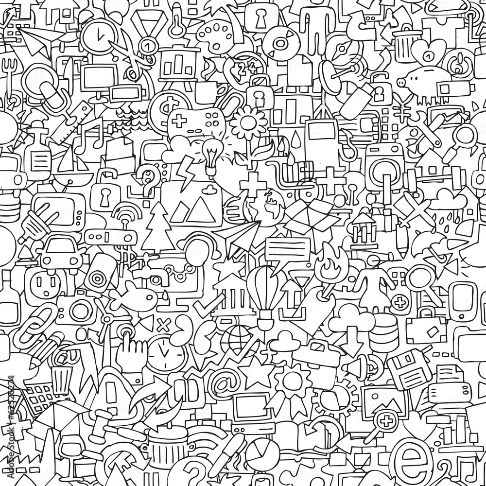 Web seamless pattern in black and white