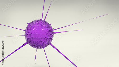 3D Virus Purple Glass