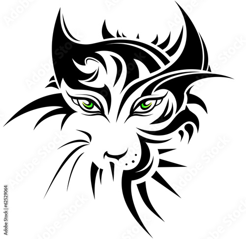 Abstract tiger in tattoo style