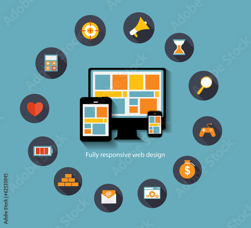 Modern Flat Icon Set for Web and Mobile Application With Compute