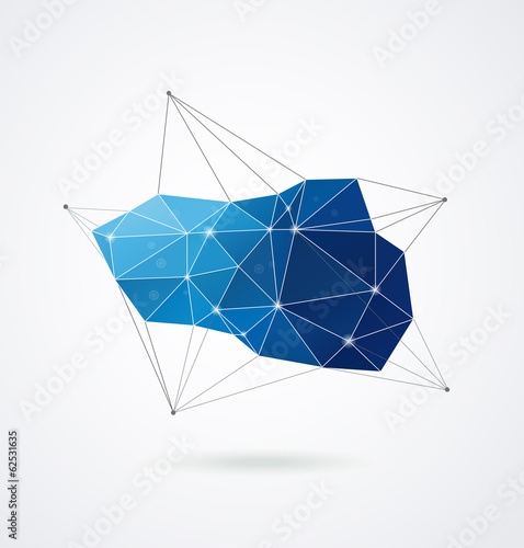 Polygonal geometric, vector 3D printing background