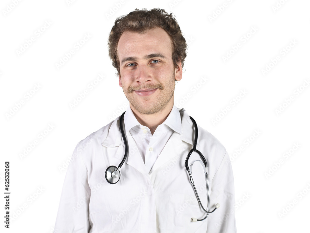 Confident young doctor on white background Confident young doctor on white background