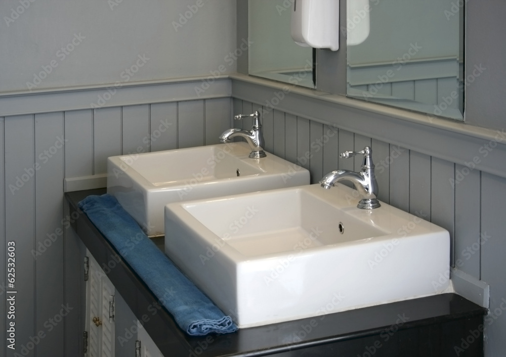 Fototapeta premium Modern white basin in hotel