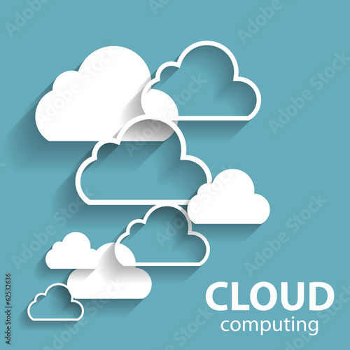 Cloud Computing Concept on Different Electronic Devices. Vector