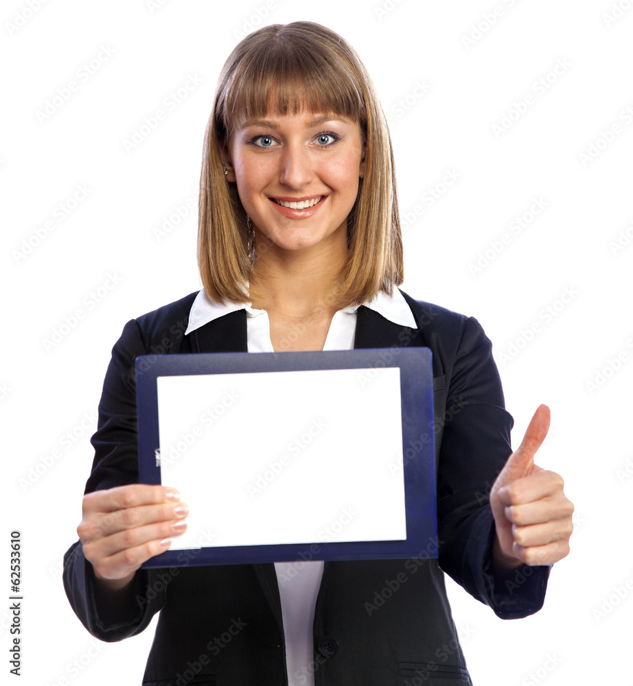 business woman carrying blank folder business woman carrying blank folder