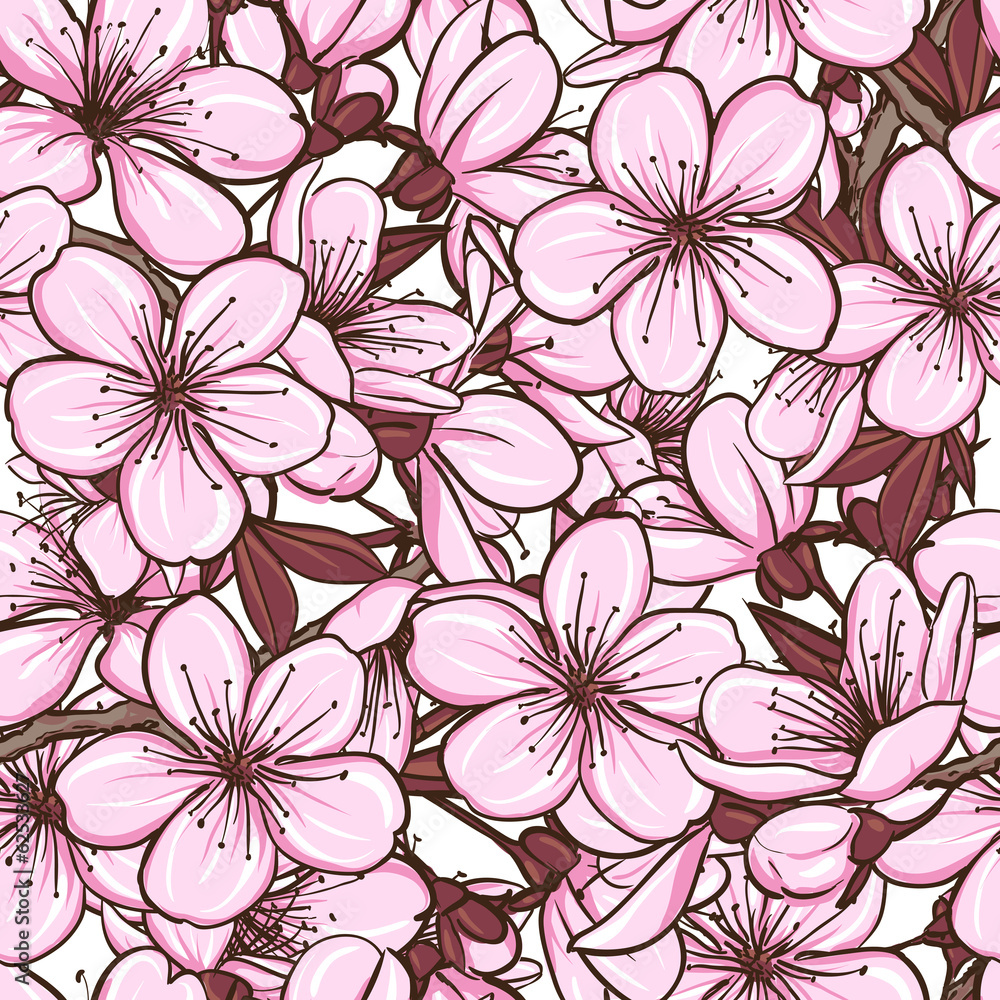 Seamless pattern with cherry blossom Seamless pattern with cherry blossom