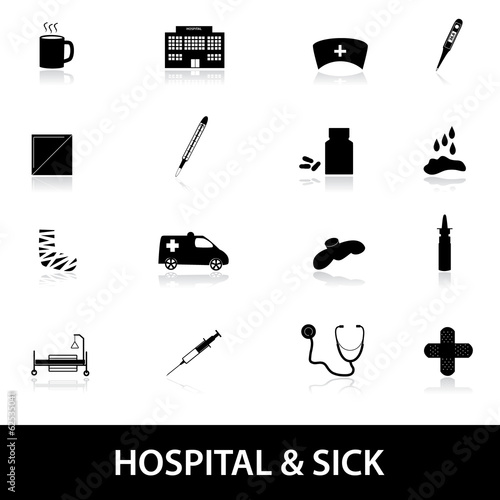 hospital and sick icons eps10