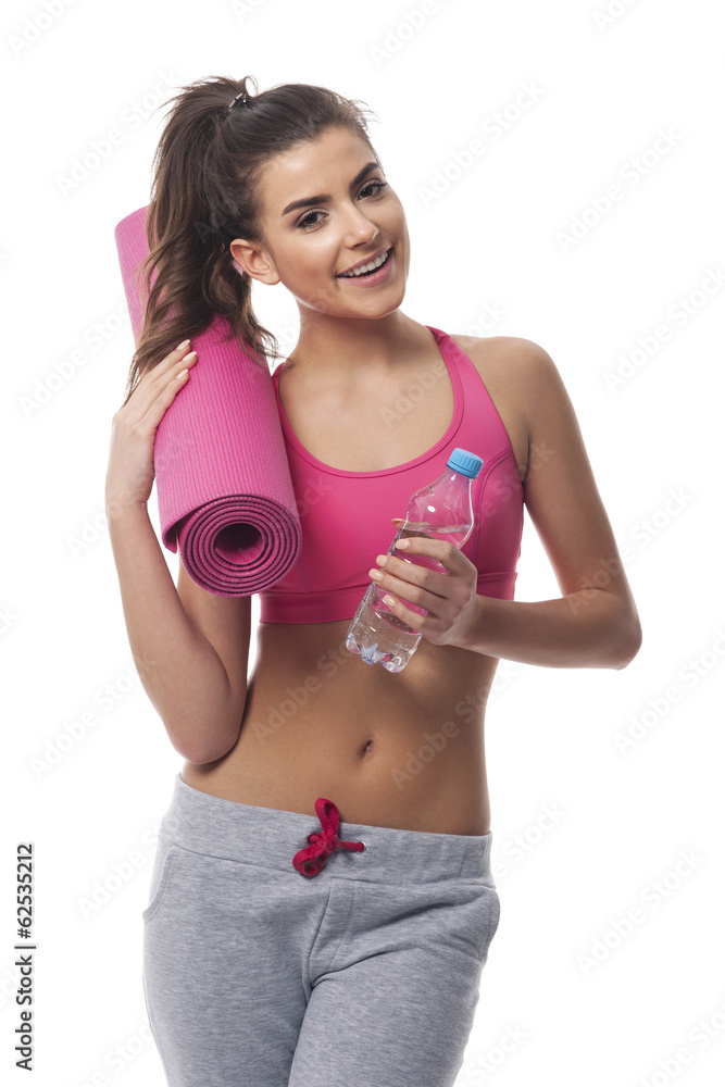 Woman with equipment for fitness workout Woman with equipment for fitness workout