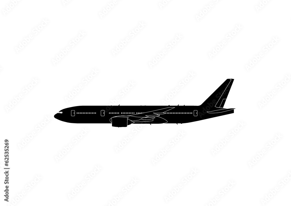 777-200 ER Boeing Flugzeug Silhouette