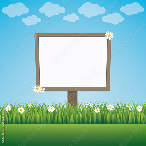 blank sign board daisy meadow