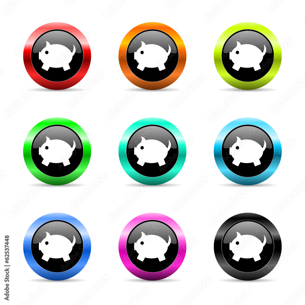 piggy icon vector set piggy icon vector set
