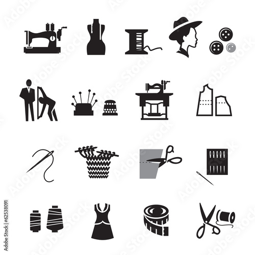 Tailor icons set