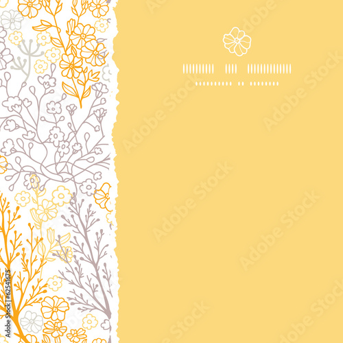 MVector magical floral square torn frame seamless pattern