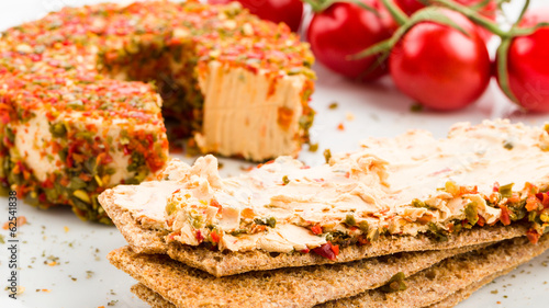 fresh cheese with herbs