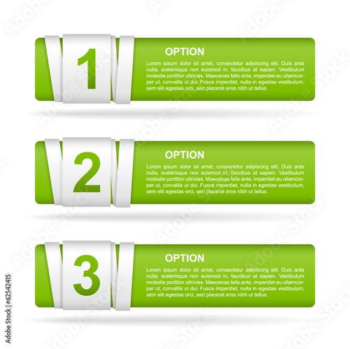 vector green paper option labels