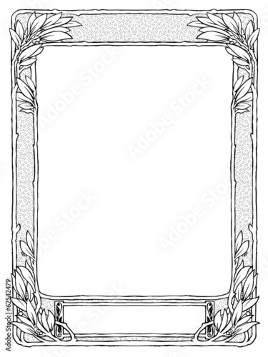 frame with laurel for portrait, black isolated