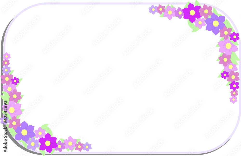 Corner frame made of lavender flowers