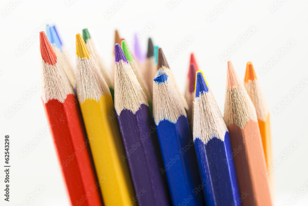 Group of colorful pencil crayons Group of colorful pencil crayons