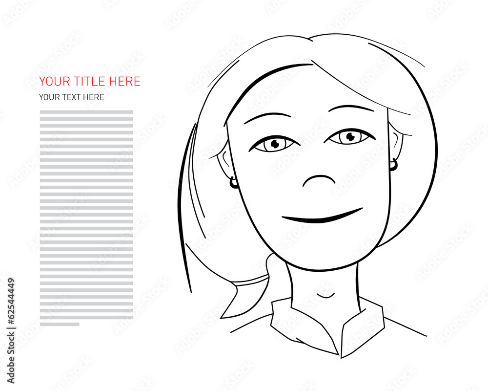 Business Woman Illustration with Sample Text
